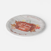 太ったパンツを用意する感謝灰色の木材 ペーパープレート (アングル)