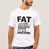 太ったユニコーンサイの面白いTシャツ Tシャツ (正面)