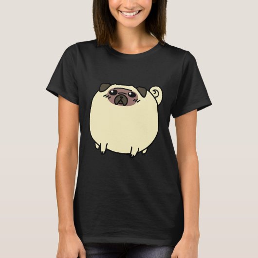 太った丸いパグ 65 Tシャツ (正面)
