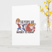 太った人おもしろい々 カード (黄色い花)