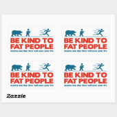 太った人に親切である 長方形シール (シート)