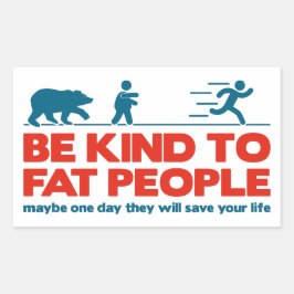 太った人に親切である 長方形シール
