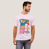 太った人を追いかける人 LGBT ゲイプライド 冗談 ジョーク Tシャツ (正面フル)