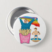 太った人を追いかける LGBT ゲイプライド 冗談めいたツインク 缶バッジ (正面&裏面)