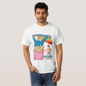 太った人を追う人 LGBT ゲイプライド 楽しいTwink Tシャツ (正面フル)