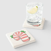 太った大きなキャンディーケーン ストーンコースター (横)