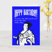 太った女性が歌うまであなたは老けてない カード (黄色い花)