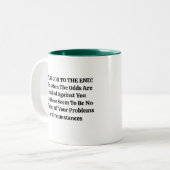 太った女性が神を信頼して歌うまで ツートーンマグカップ (正面左)