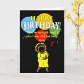 太った女性の歌 カード (黄色い花)