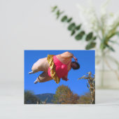 太った婦人がバウンスする ポストカード (スタンド正面)