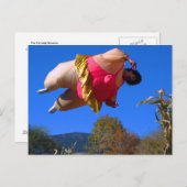 太った婦人がバウンスする ポストカード (正面/裏面)