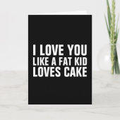 太った子が好きな愛ケーキ誕生日カード カード (正面)