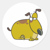 太った子犬のシール ラウンドシール (正面)