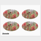 太った小鳥 楕円形シール (シート)