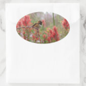 太った小鳥 楕円形シール (バッグ)