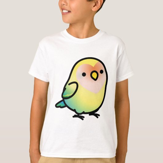 太った桃の顔のイロバドリ Tシャツ (正面)