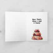 太った猫おもしろい折りグリーティングカード カード (内部)