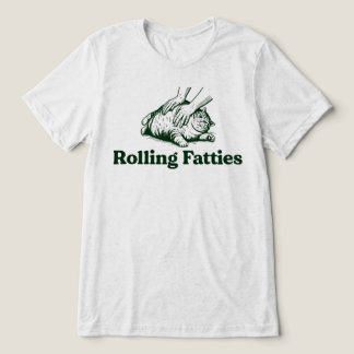 太った猫が転がる 面白い 太った猫のパン屋さん トライブレンドTシャツ