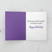 太った猫と小さなバーディおもしろい誕生日カード カード (内部)