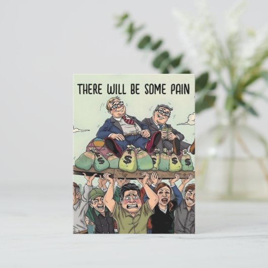 太った猫に痛みを感じさせる ポストカード (スタンド正面)