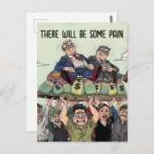 太った猫に痛みを感じさせる ポストカード (正面/裏面)