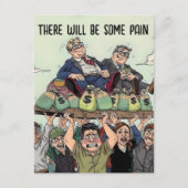 太った猫に痛みを感じさせる ポストカード (正面)