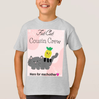 太った猫のいとこのクルー Tシャツ