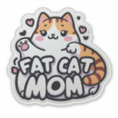 太った猫のお母さん シール (正面)