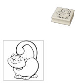 太った猫のアートスタンプ ラバースタンプ (押印)
