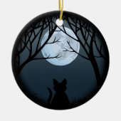 太った猫のオーナメントパーソナライズされた猫の装飾ギフト セラミックオーナメント (正面)