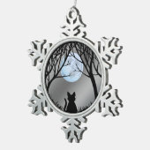 太った猫のオーナメント カスタム猫 クリスマスデコレーション スノーフレークピューターオーナメント (右)