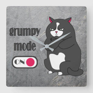 太った猫のグおもしろいルピーモード  スクエア壁時計