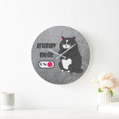 太った猫のグおもしろいルピーモード ラージ壁時計 (ホーム)