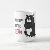太った猫のコーヒおもしろいーマグの不機嫌なモード コーヒーマグカップ (中央)