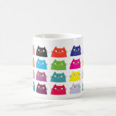 太った猫のパターン カートゥーン カラフル 面白い 派手 コーヒーマグカップ (中央)