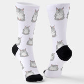 太った猫のパターン ソックス (傾斜あり)