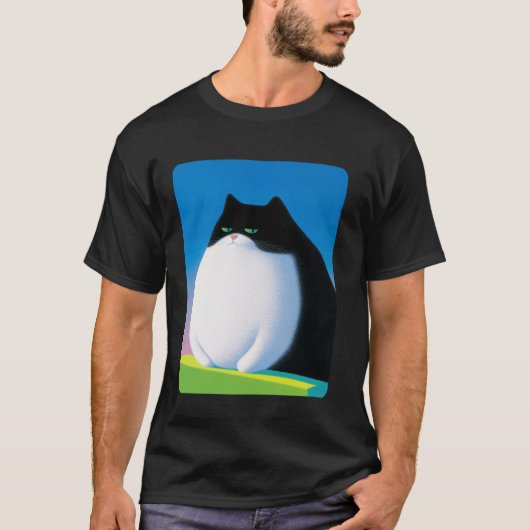 太った猫のミーム Tシャツ (正面)