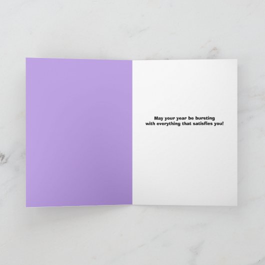 太った猫のユーモアで新年を迎える シーズンカード (内部)