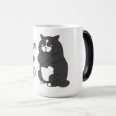 太った猫の不機嫌おもしろいなモード モーフィングマグカップ (正面右)