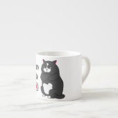 太った猫の不機嫌おもしろいモード エスプレッソカップ (正面右)