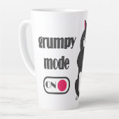 太った猫の不機嫌おもしろいモード カフェラテマグ (左アングル)