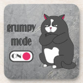 太った猫の不機嫌おもしろいモード コースター (正面)