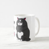 太った猫の不機嫌おもしろいモード コーヒーマグカップ (正面右)