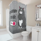 太った猫の不機嫌おもしろいモード シャワーカーテン (インサイチュ)