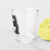 太った猫の不機嫌おもしろいモード  ショットグラス (右)