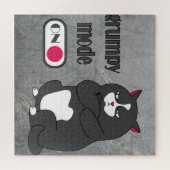 太った猫の不機嫌おもしろいモード ジグソーパズル (横)