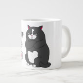 太った猫の不機嫌おもしろいモード ジャンボコーヒーマグカップ (正面右)