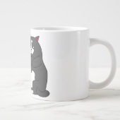 太った猫の不機嫌おもしろいモード ジャンボコーヒーマグカップ (右)