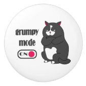 太った猫の不機嫌おもしろいモード セラミックノブ (正面)