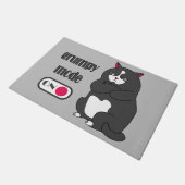 太った猫の不機嫌おもしろいモード ドアマット (アングル)